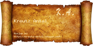 Kreutz Antal névjegykártya